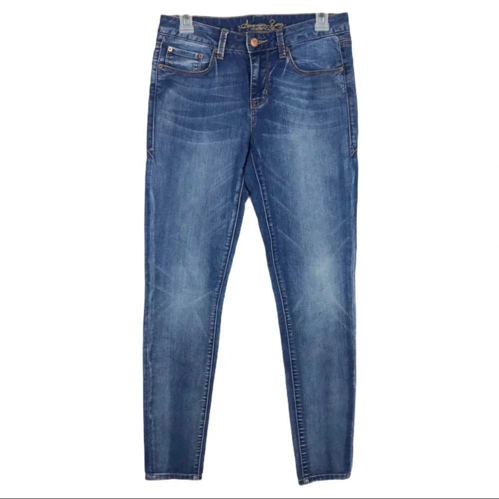 American Rag Skinny Jeans Medium Wash Blue Denim Womens Size 3R Slim Fit Y2K